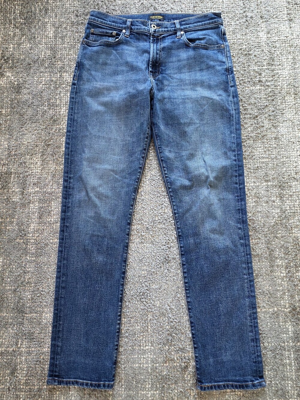 Flint & Tinder Straight Tapered Jeans Mens 32 USA Made Blue Denim Huckberry
